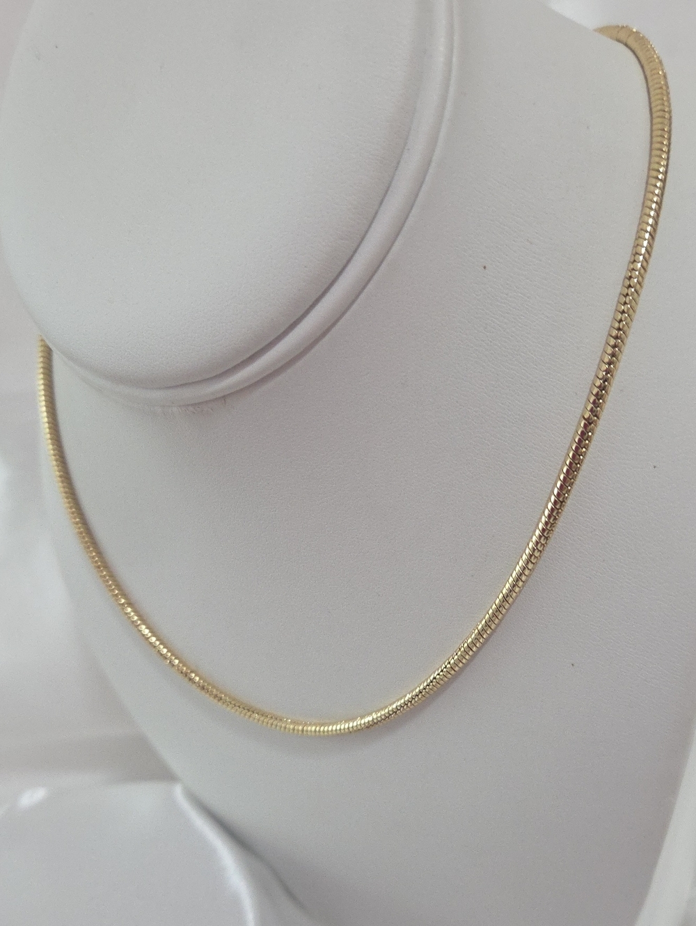 18k Lamitaded Gold Snake Chain Necklace